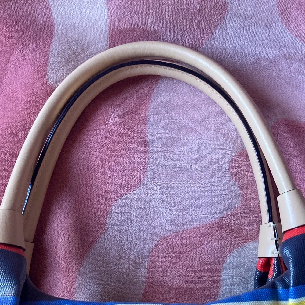 Kate Spade Striped Satchel in Yellow, Blue, and Red - Picture 4 of 13